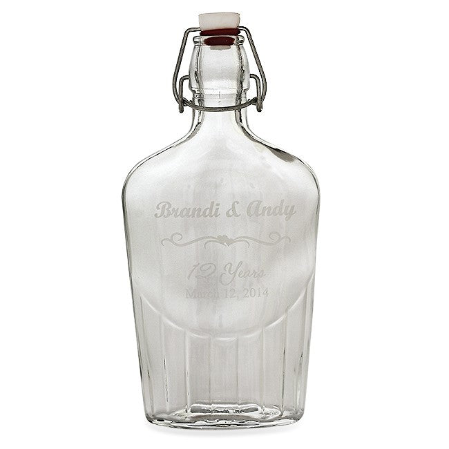 Anniversary Gift Personalized Glass Flask - Executive Gift Shoppe