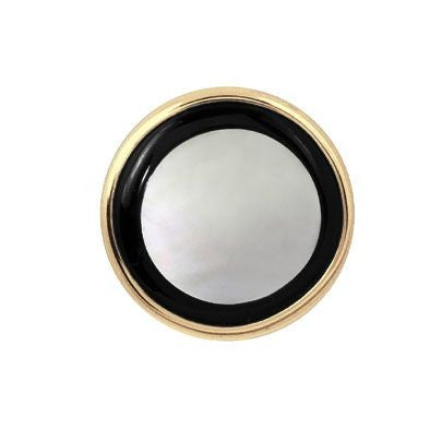 14K Gold, Onyx & Mother of Pearl Round Tie Tack