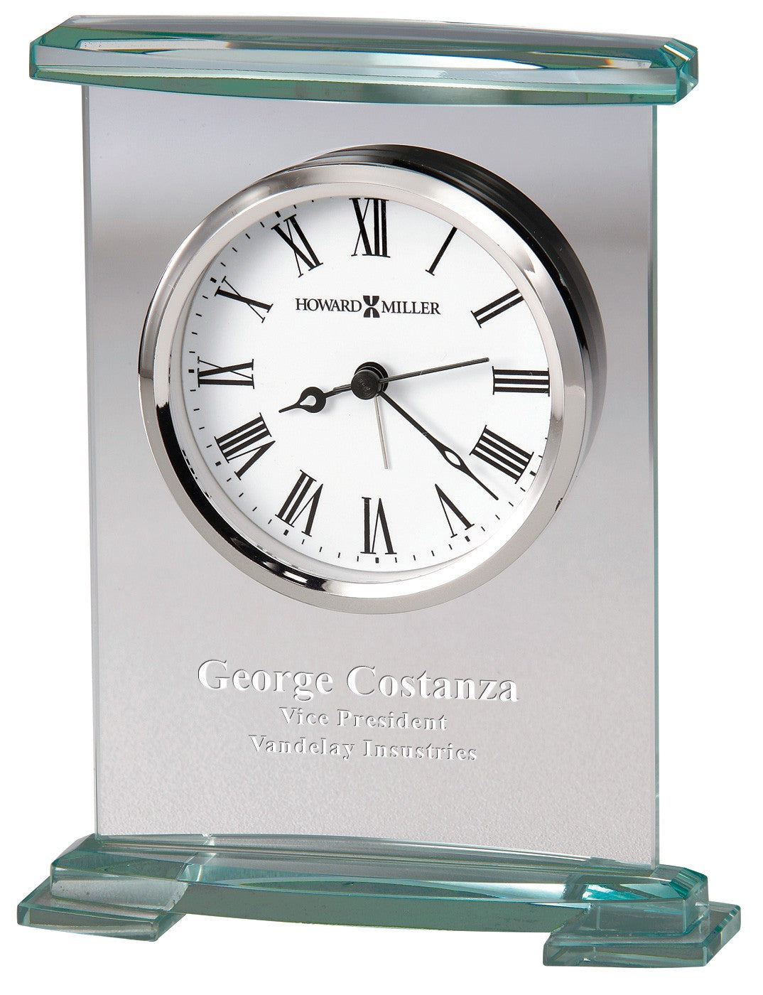 Augustine Bracket Style Glass Alarm Clock by Howard Miller