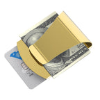 Engraved Metal Money Clip & Credit Card Holder - Gold