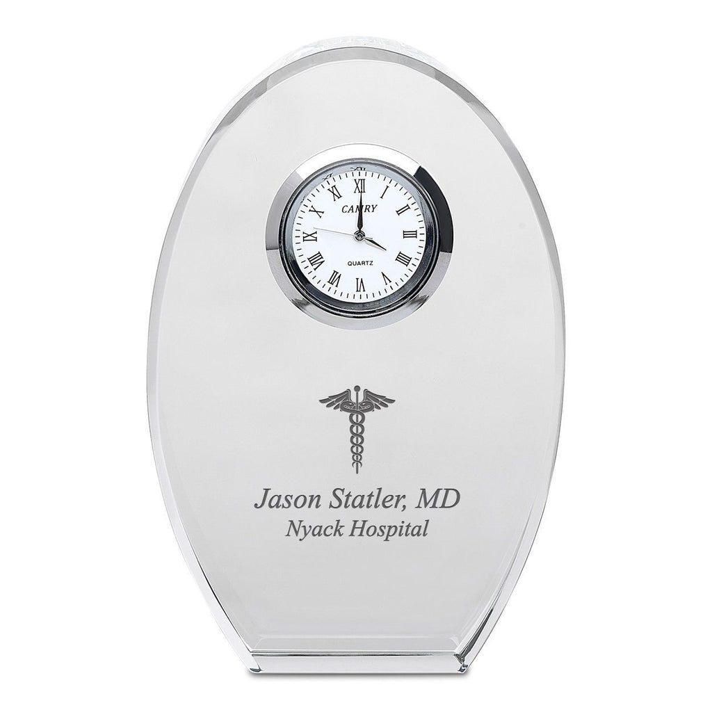 Doctor Personalized Oval Crystal Desk Clock