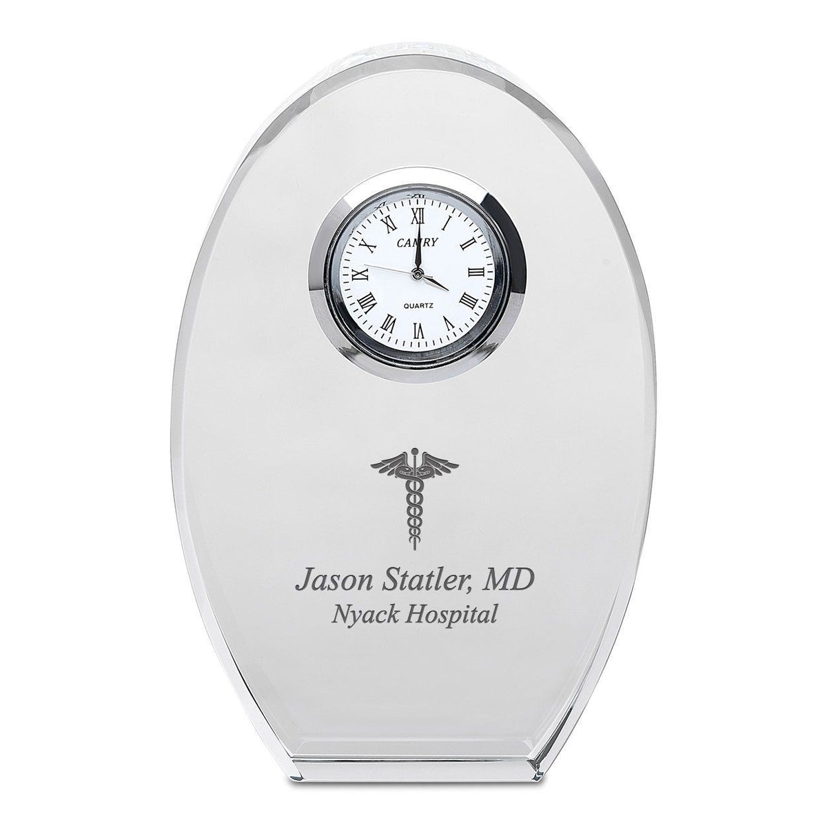 Doctor Personalized Oval Crystal Desk Clock