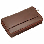 Premium Leather Double Zipper Closing Lady's Checkbook Clutch