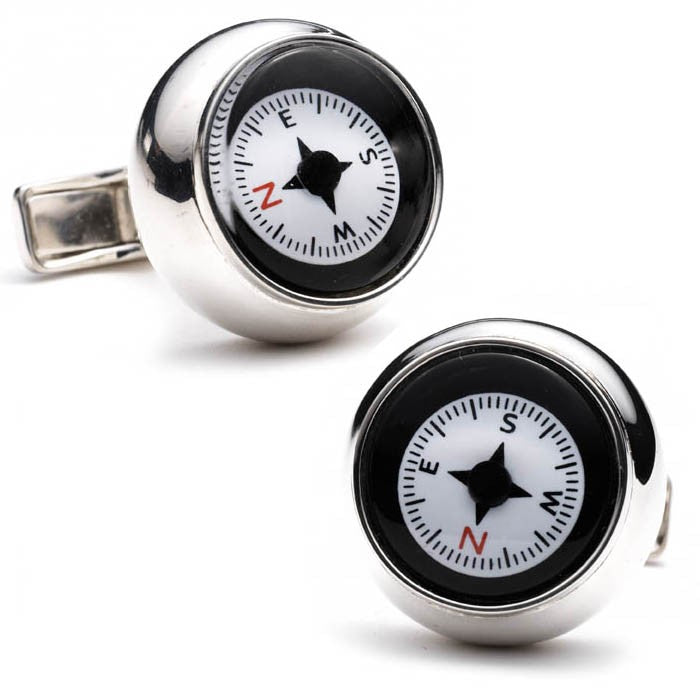 Sterling Silver Compass Cufflinks - Discontinued