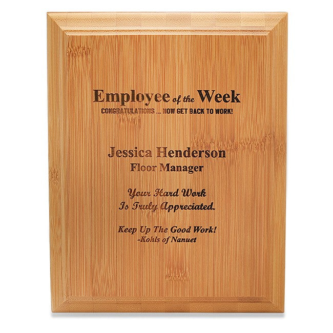 Employee Of The Week Bamboo Wall Plaque