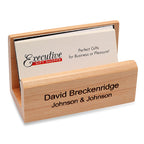 Personalized Maple Desktop Business Card Holder