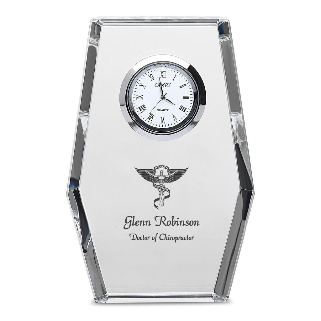 Chiropractor Personalized Crystal Desk Clock