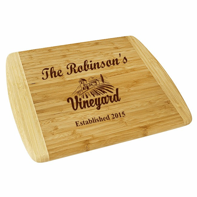Personalized Vineyard Large Two Tone Cutting Board