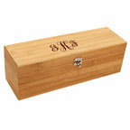 Script Monogram Bamboo Wine Box