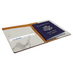 Personalized White Marble Leatherette Passport Holder