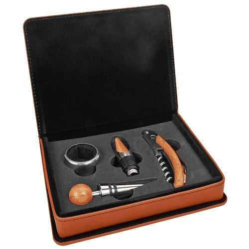 Personalized Rawhide 4 Piece Wine Tool Set