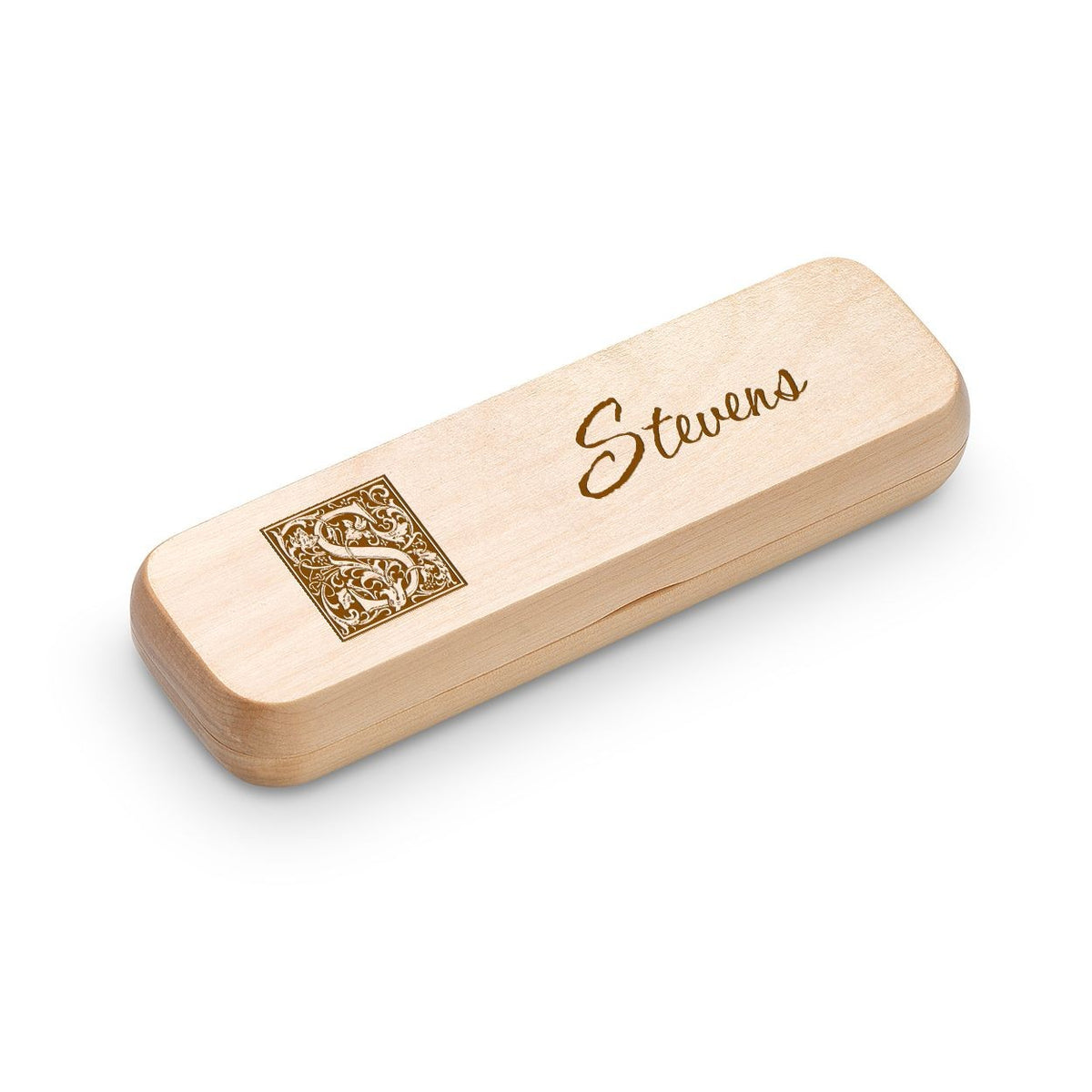 Monogram Maple Wood Double Pen and Box Set - Executive Gift Shoppe