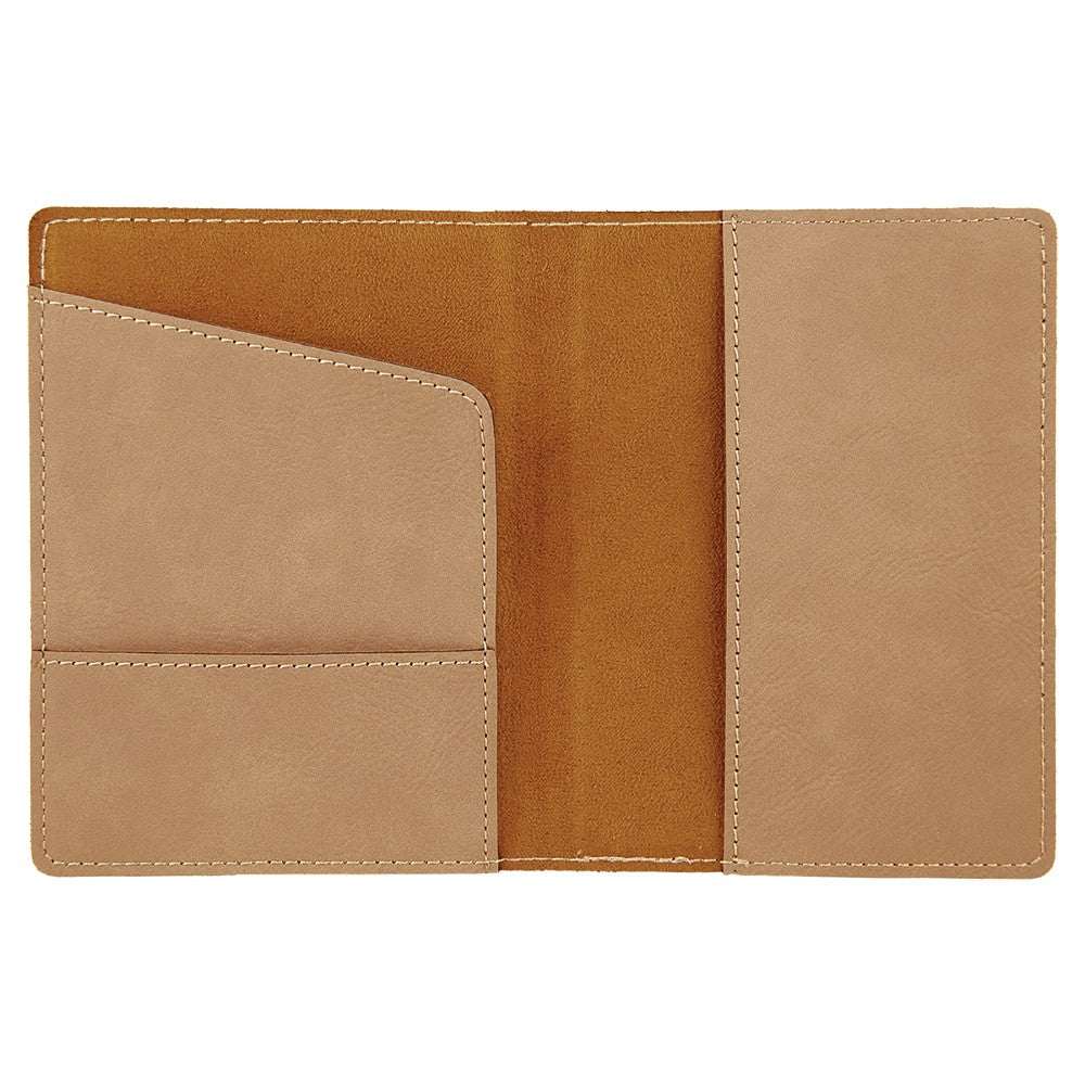 Personalized Light Brown Passport Holder