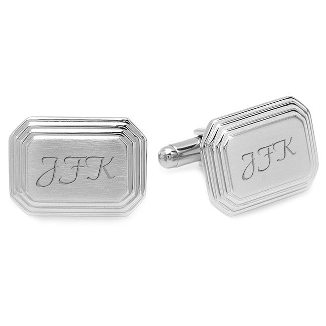 Step Collection Engravable Stainless Steel Cufflinks