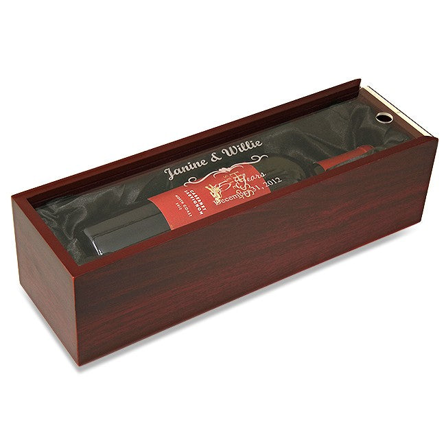 Anniversary Gift Wine Box With Viewing Window