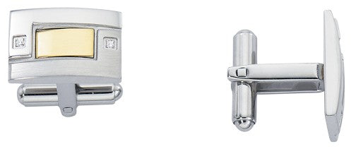 Rio Collection Stainless Steel & 18 Karat Gold Cufflinks