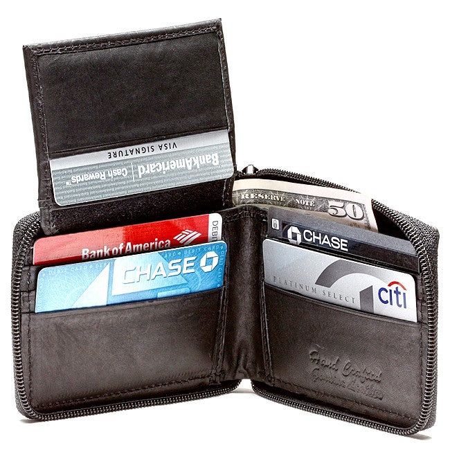 Men's Zip Around Wallet with ID Flap