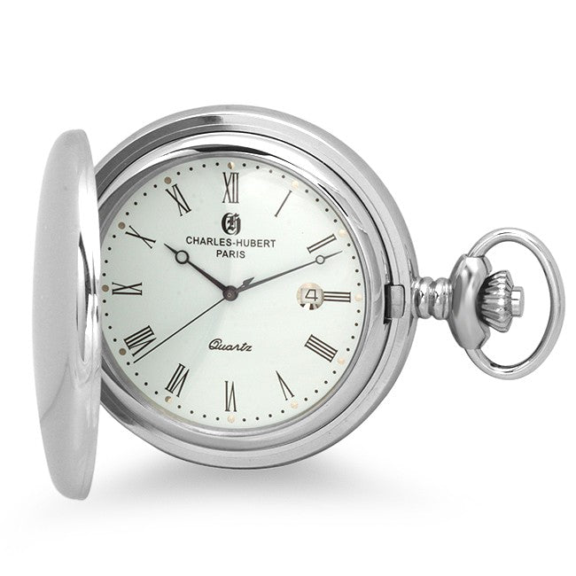 Personalized Quartz Charles Hubert Pocket Watch & Chain #3551 - Executive Gift Shoppe