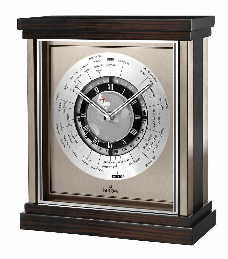 Wyndmere Personalized World Time Tabletop Clock by Bulova