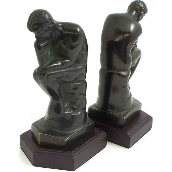 The Thinker Solid Brass Bookends