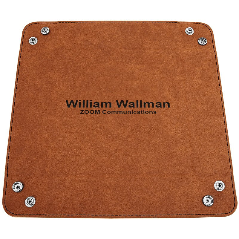 Personalized Rawhide Men's Valet Tray with Folding Snaps