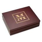 Split Monogram  Rosewood Finish Playing Card Box