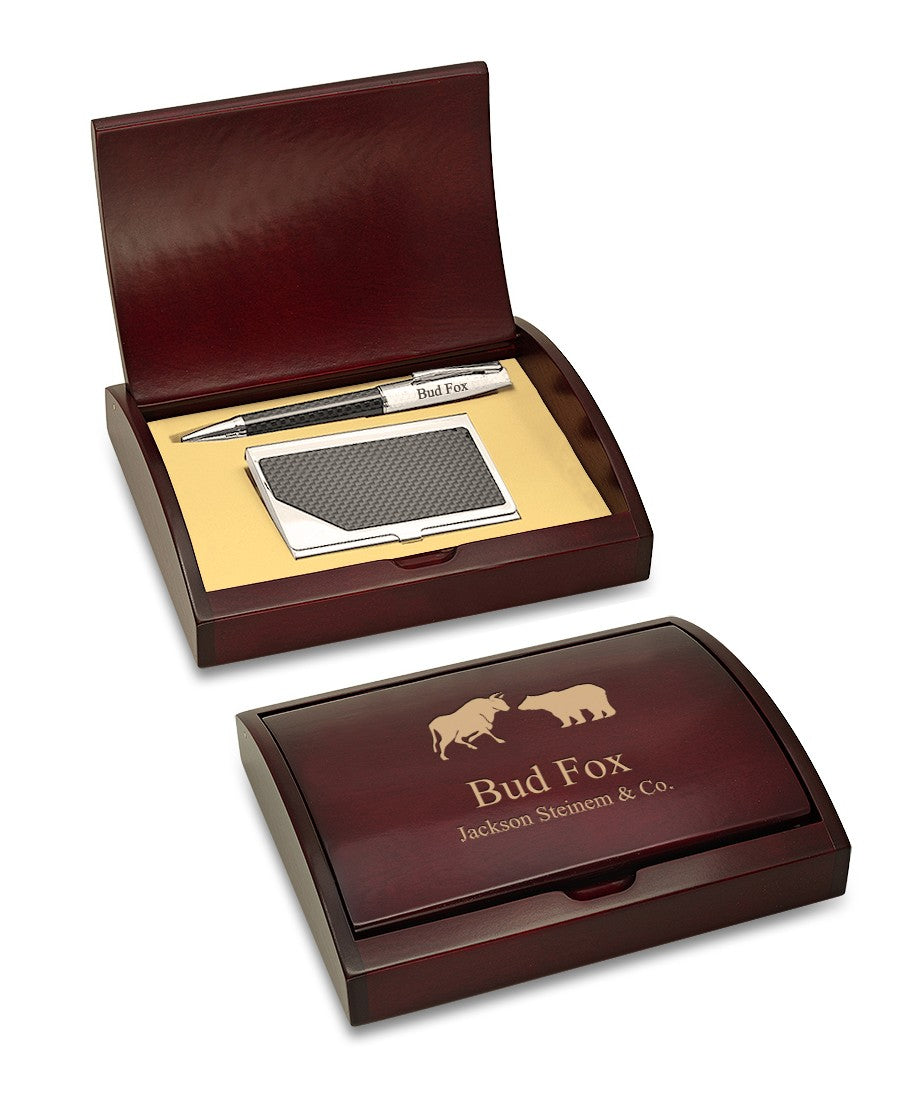 Wall Street Card Holder & Pen Set - Executive Gift Shoppe