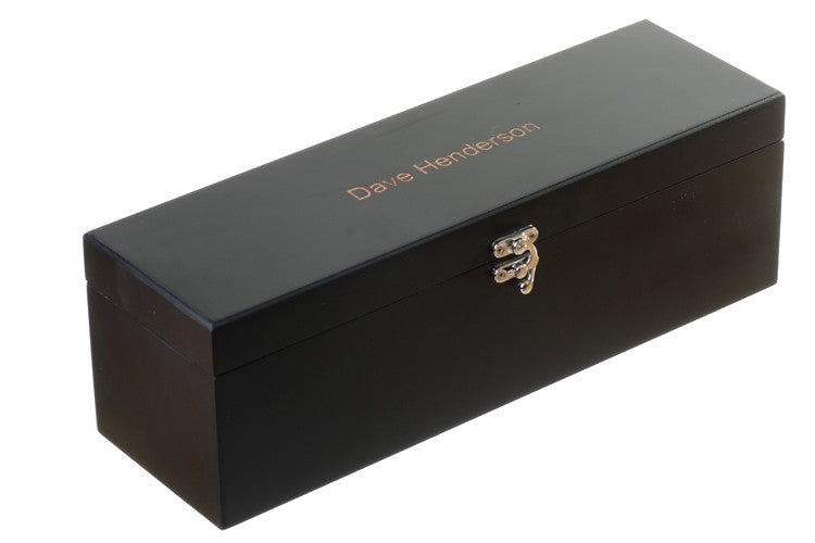 Personalized Black Wine Box - Executive Gift Shoppe