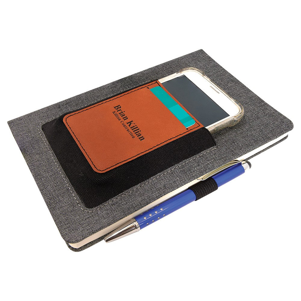 Personalized Writing Journal with Rawhide Cell Phone & Card Slot