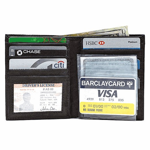 Genuine Leather 13 Card Credit Card Holder with ID Window
