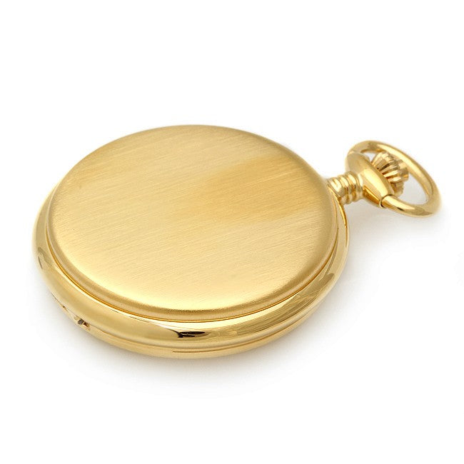Gold Tone Quartz Mens Pocket Watch & Chain - Executive Gift Shoppe