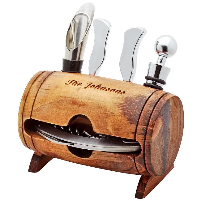 4 Piece Wine Tool Barrel - Executive Gift Shoppe