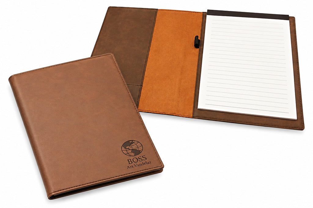 World's Best Boss Brown Leatherette Mini Portfolio