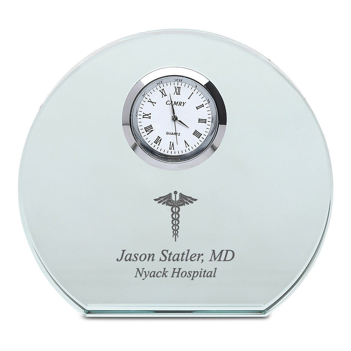 Doctor Personalized Round Crystal Desk Clock