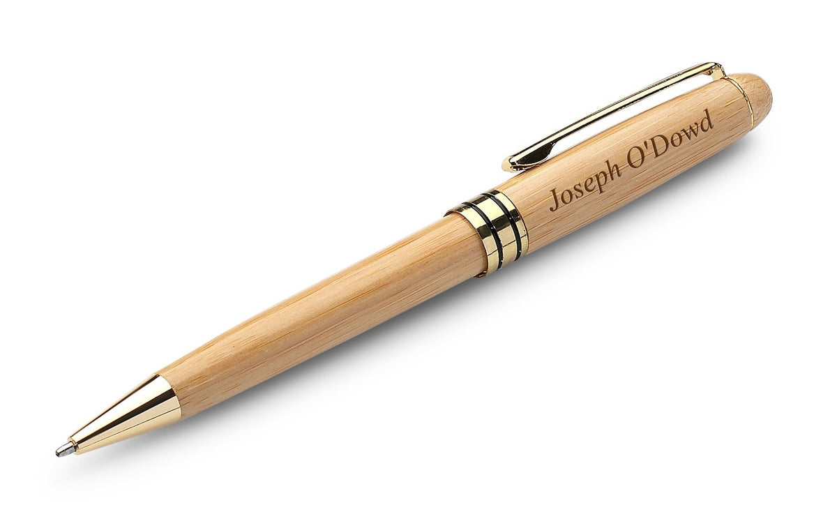 Personalized Bamboo Ballpoint Pen with Laser Engraving