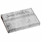 Personalized White Marble Leatherette Business Card Case