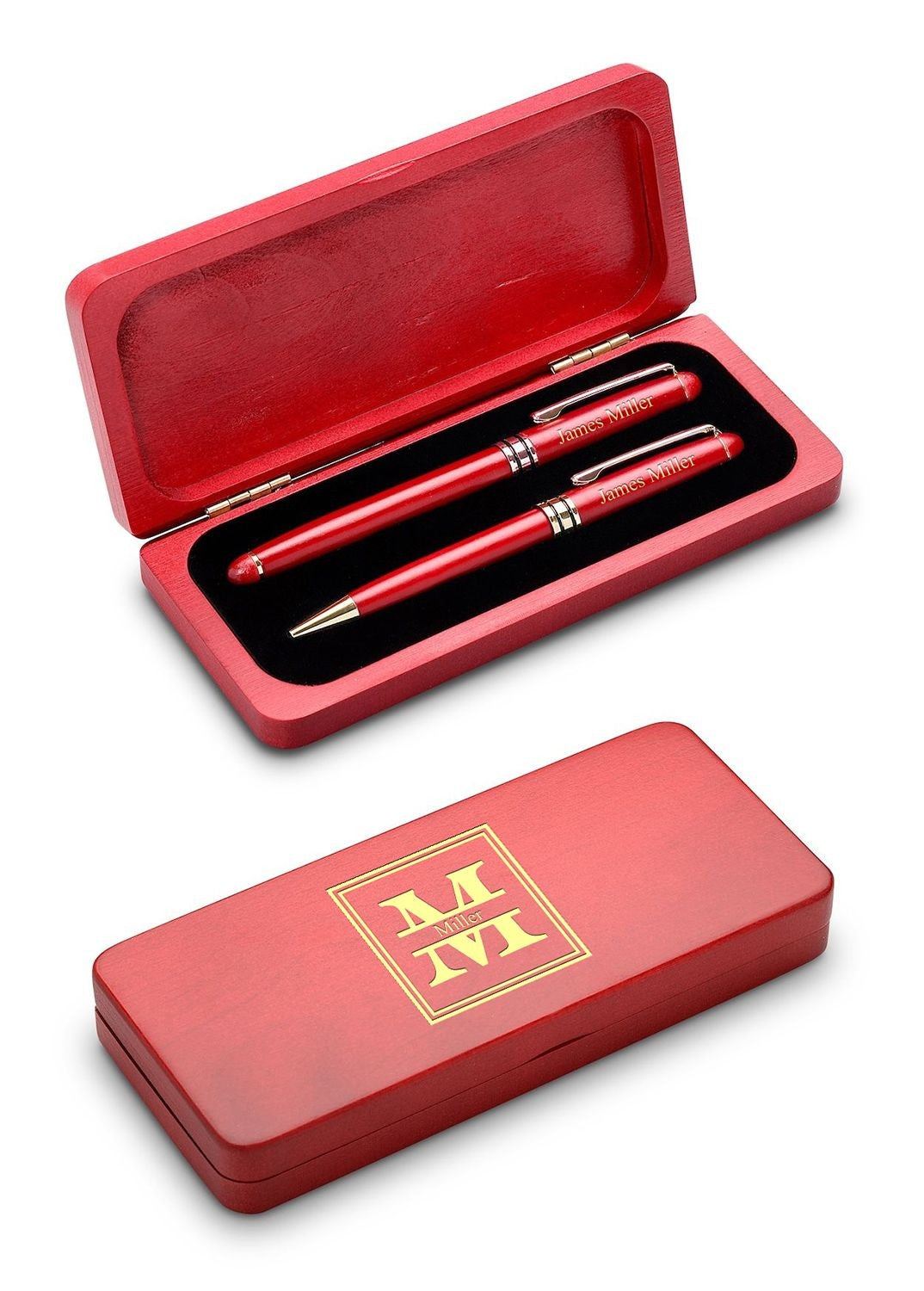 Split Monogram Elegance Collection Cherrywood Pen & Fountain Pen Set