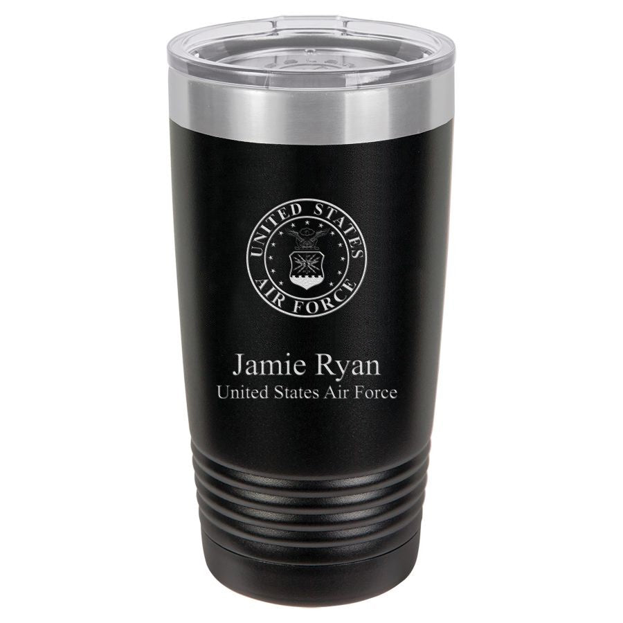Air Force Emblem 20 Ounce Black Polar Camel Travel Mug