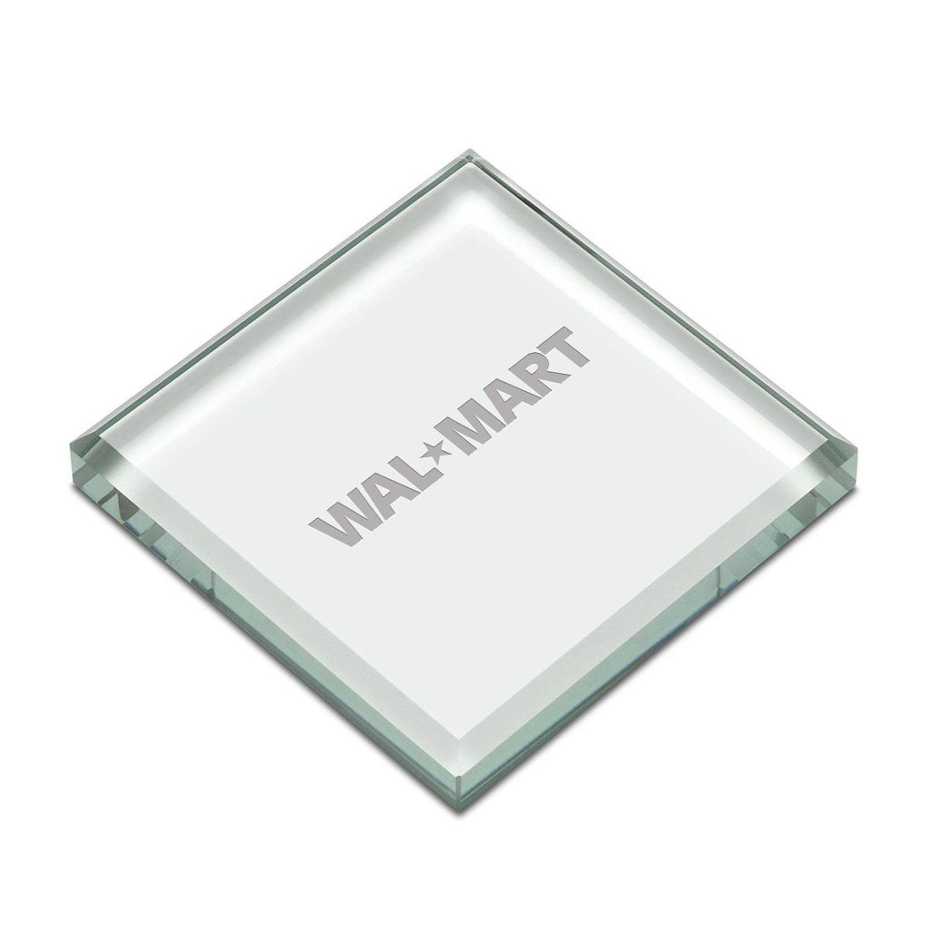 Jade Glass Square Paperweight with Free Laser Engraving