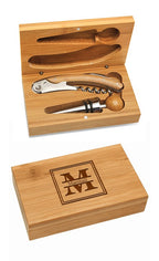 Split Monogram Bamboo 2 Piece Wine Tool Set