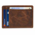 Executive Collection RFID Blocking Brown Leather Card Holder with Money Clip