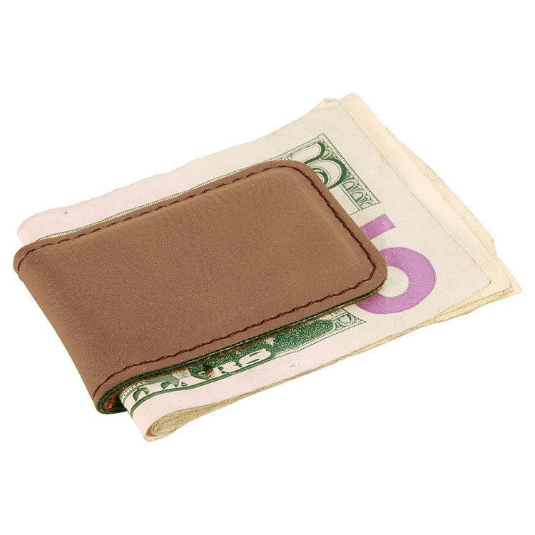 Personalized Dark Brown Magnetic Money Clip