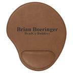 Personalized Dark Brown & Black Leatherette Mousepad