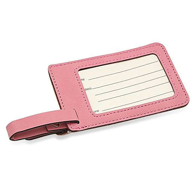 Full Name Monogram Pink Luggage Tag