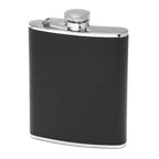 6 oz Black Leather Personalized Flask - Executive Gift Shoppe