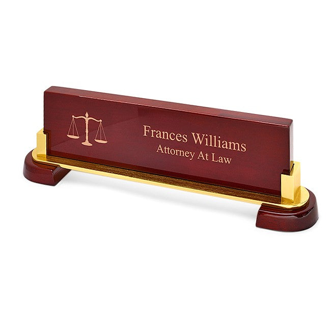 Legal Scales Of Justice Desktop Name Bar - Executive Gift Shoppe