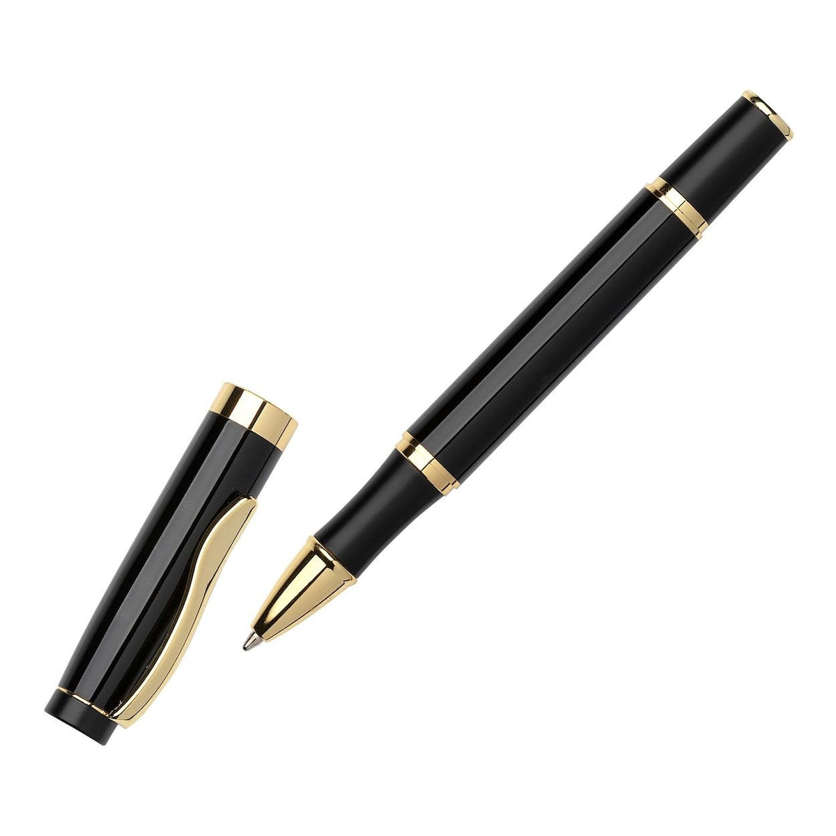 Executive Collection Laser Engraved Black & Gold Rollerball Pen