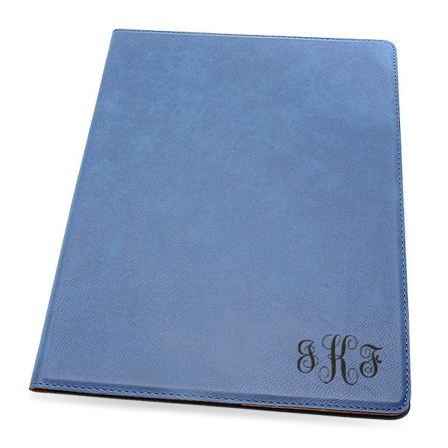 Navy Blue Portfolio & Notebook with Script Monogram