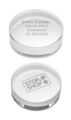 Crystal Clear Round Paperweight with Free Laser Engraving