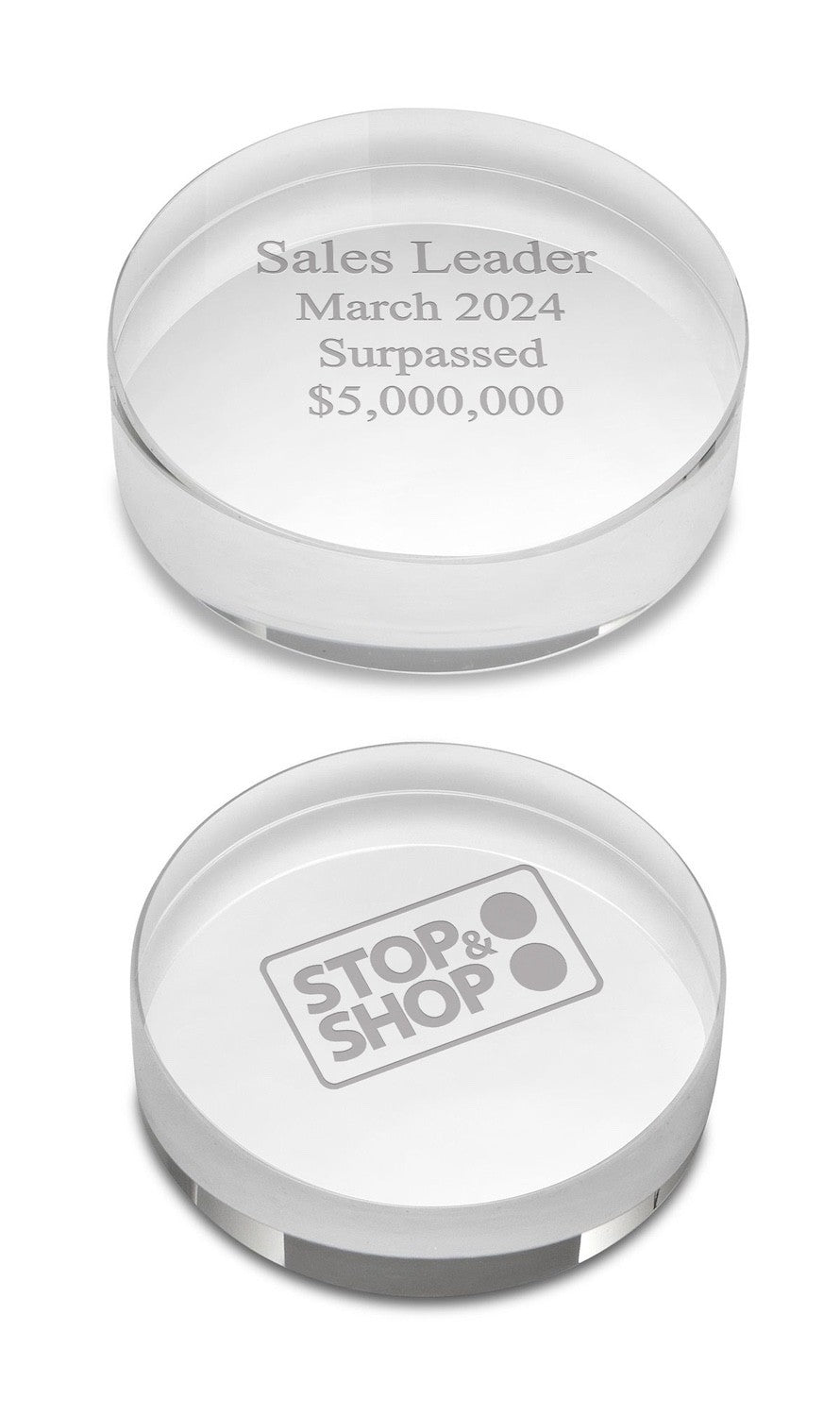 Crystal Clear Round Paperweight with Free Laser Engraving